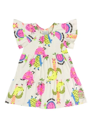 Quimby - Vestido Estampado Bebê Menina Branco - QUIMBY