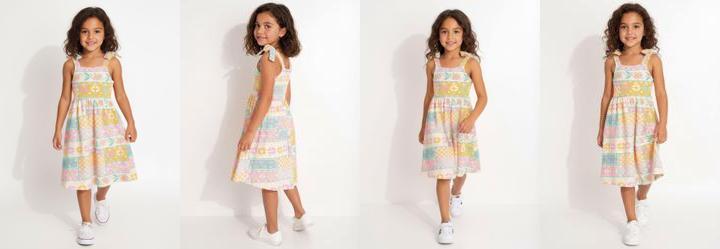 Vestido Estampado Bege