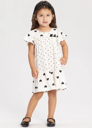 Alakazoo - Vestido Estampado com Laço Branco - ALAKAZOO