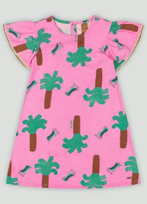 Vestido Estampado com Manga Evasê Up Baby Rosa - UP BABY