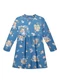 Alakazoo - Vestido Estampado com Mangas Longas Laranja - variação: Azul