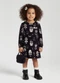 Alakazoo - Vestido Estampado com Mangas Longas Laranja - variação: Preto