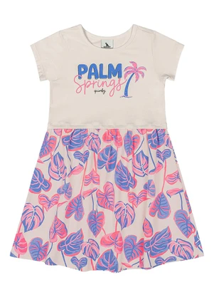 Quimby - Vestido Estampado Cotton Bege - QUIMBY