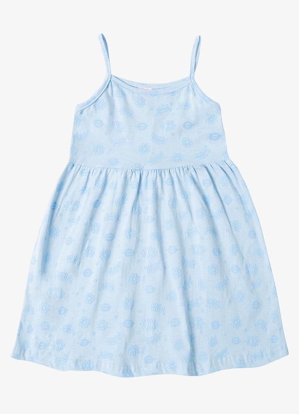 Rovitex - Vestido Estampado de Alcinha Bju Kids Azul