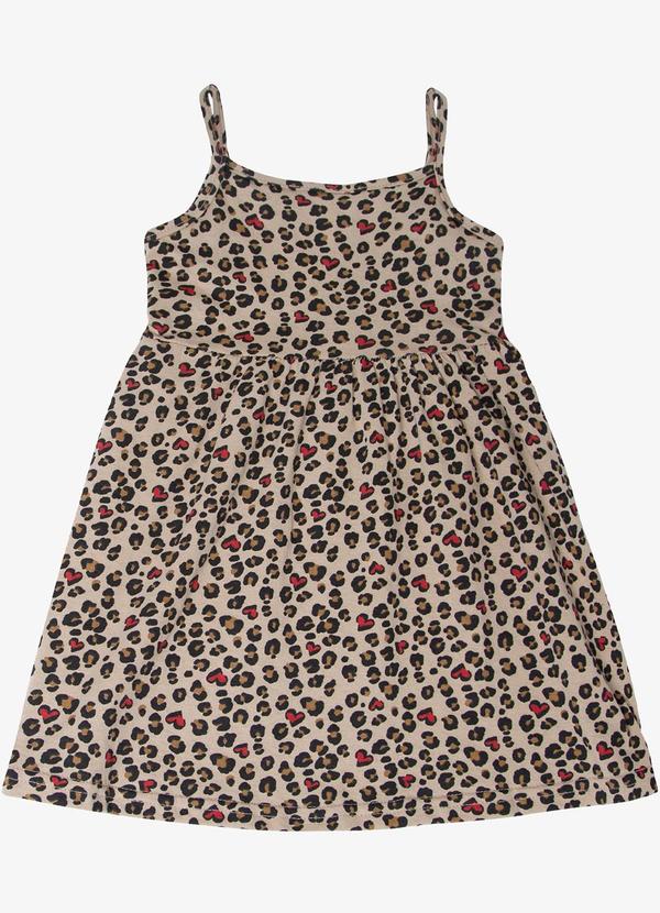 Rovi Kids - Vestido Estampado de Alcinha Biju Kids Marrom