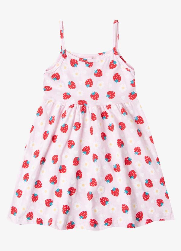 Rovitex - Vestido Estampado de Alcinha Bju Kids Rosa