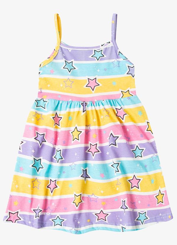 Rovitex - Vestido Estampado de Alcinha Bju Kids Roxo