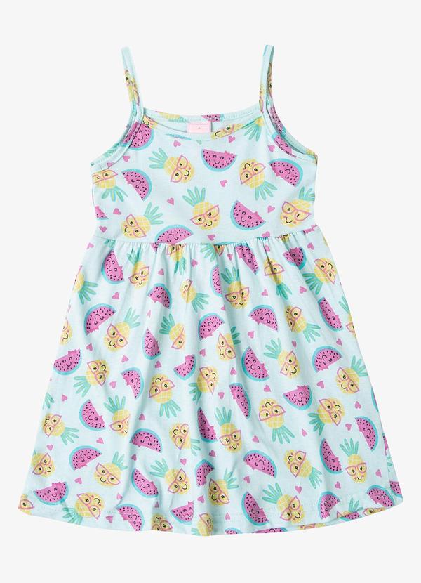 Rovitex - Vestido Estampado de Alcinha Bju Kids Verde