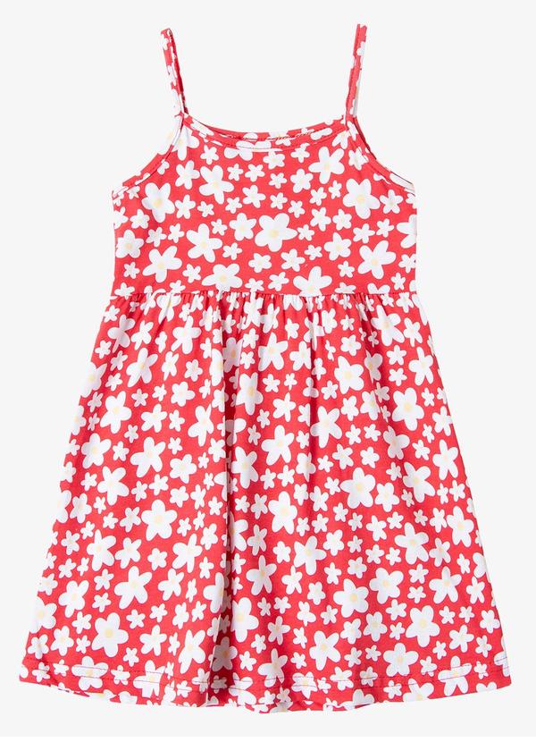 Rovitex - Vestido Estampado de Alcinha Bju Kids Vermelho