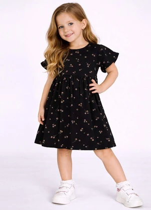 Select - Vestido Estampado e com Manga Gode Preto - SELECT