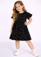 Select - Vestido Infantil Estampado e com Manga Gode Azul - variação: Preto