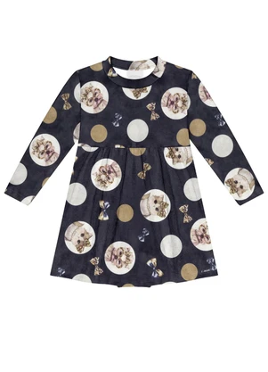 Alakazoo - Vestido Estampado em Malha Soft Azul - ALAKAZOO