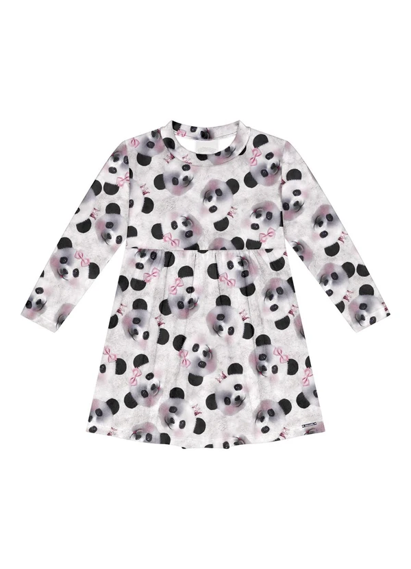 Alakazoo - Vestido Estampado em Malha Soft Branco