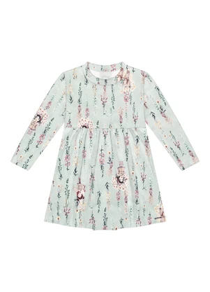 Alakazoo - Vestido Estampado em Malha Soft Verde - ALAKAZOO
