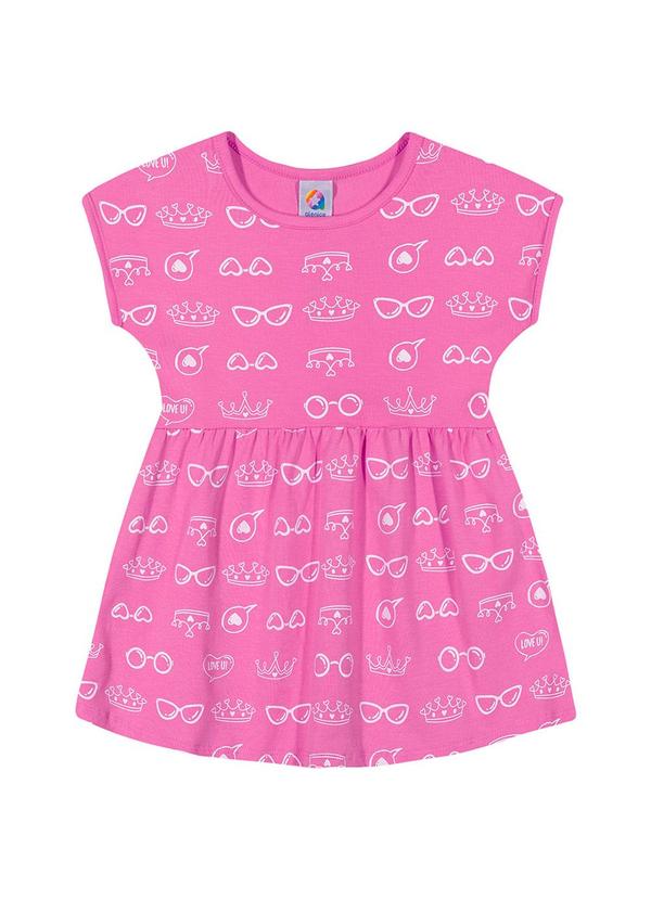Alenice - Vestido Estampado Fashion Menina Rosa  2