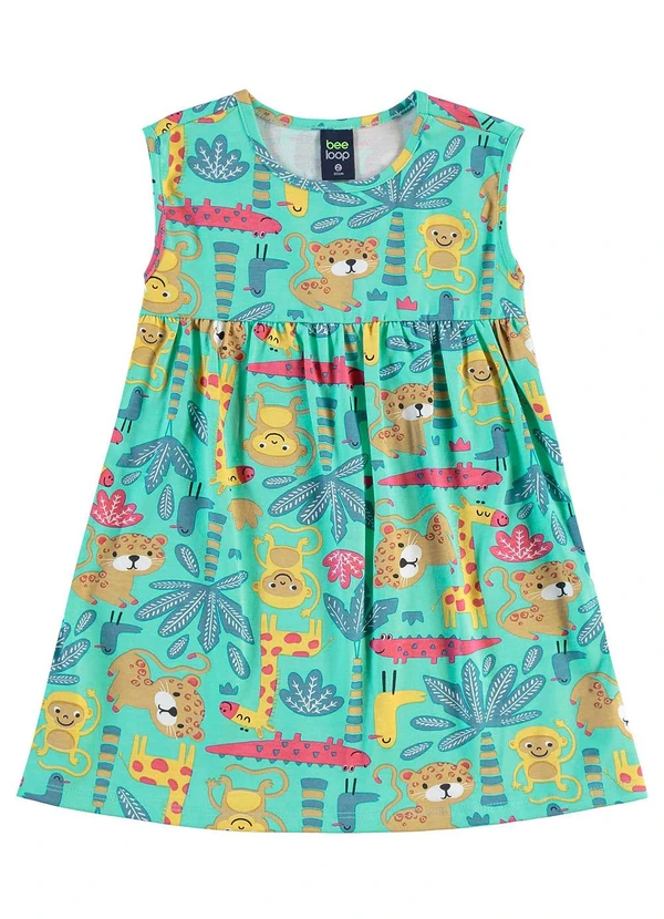 Bee Loop - Vestido Estampado Infantil Azul