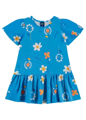 Bee Loop - Vestido Estampado Infantil Azul - BEE LOOP