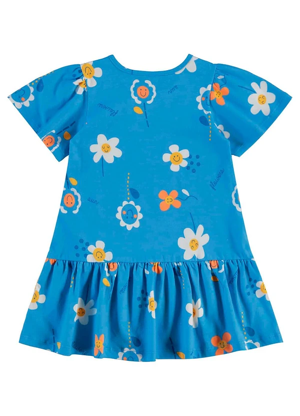 Bee Loop - Vestido Estampado Infantil Azul 3
