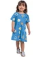 Bee Loop - Vestido Estampado Infantil Azul - variação: Azul