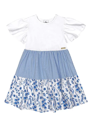 Quimby - Vestido Estampado Infantil Branco - QUIMBY