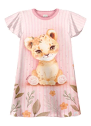 Alakazoo - Vestido Estampado Infantil com Strass Rosa - ALAKAZOO