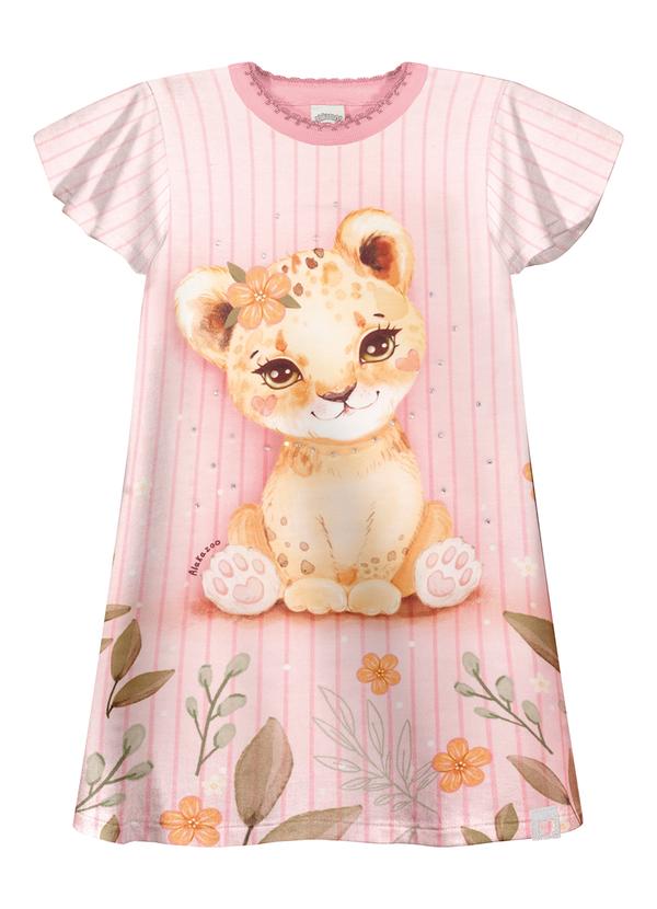 Alakazoo - Vestido Estampado Infantil com Strass Rosa