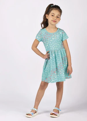 Brandili - Vestido Estampado Infantil Menina Verde - BRANDILI