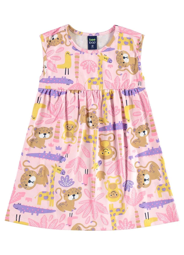 Bee Loop - Vestido Estampado Infantil Rosa