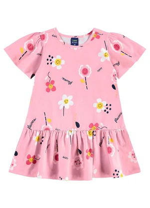 Bee Loop - Vestido Estampado Infantil Rosa - BEE LOOP