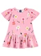 Bee Loop - Vestido Estampado Infantil Azul - variação: Rosa