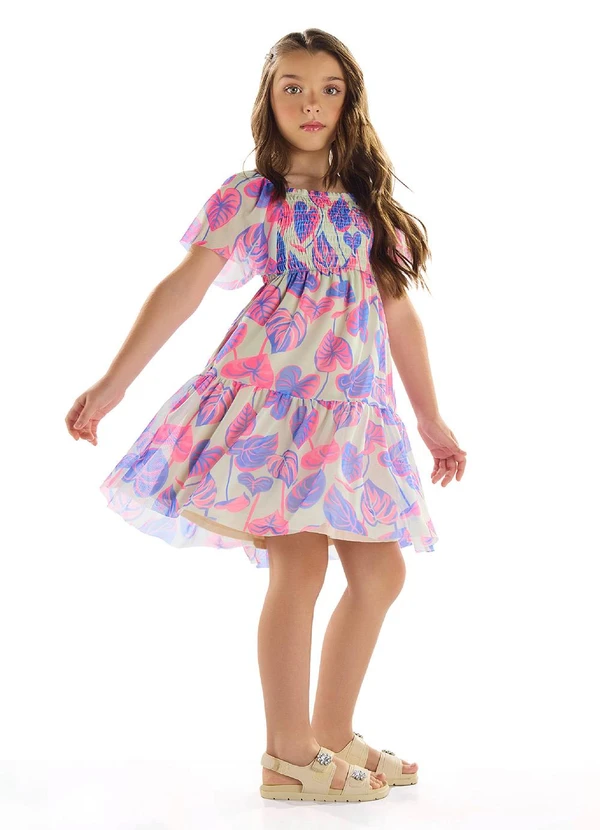Quimby - Vestido Estampado Infantil Roxo 2