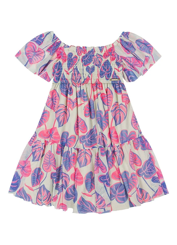 Quimby - Vestido Estampado Infantil Roxo 3