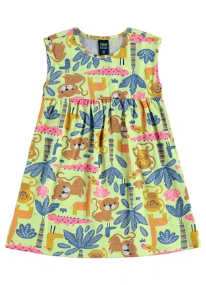 Bee Loop - Vestido Estampado Infantil Verde - BEE LOOP