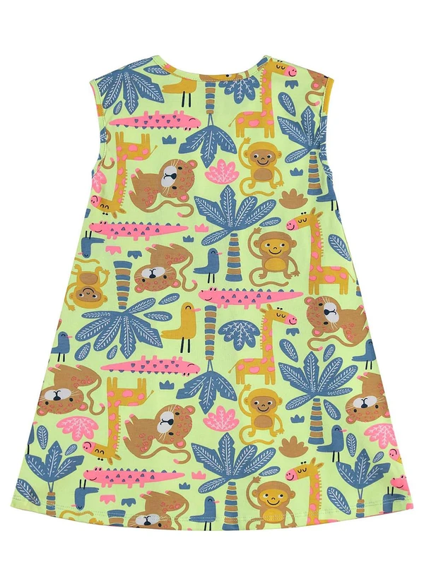 Bee Loop - Vestido Estampado Infantil Verde 3