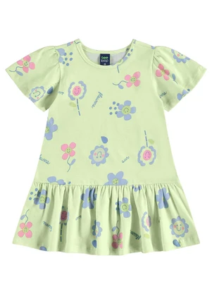 Bee Loop - Vestido Estampado Infantil Verde - BEE LOOP