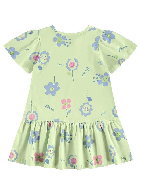 Bee Loop - Vestido Estampado Infantil Verde 2