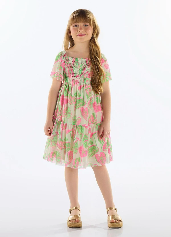 Quimby - Vestido Estampado Infantil Verde