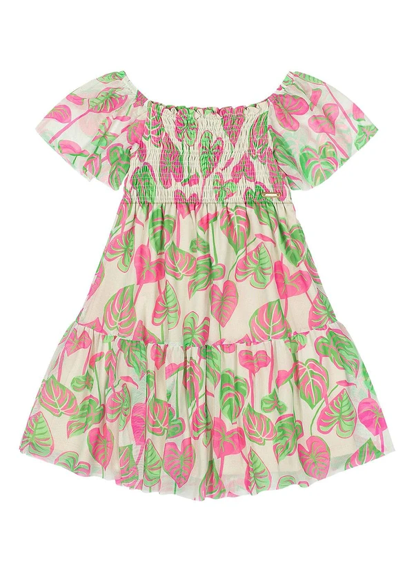 Quimby - Vestido Estampado Infantil Verde 2