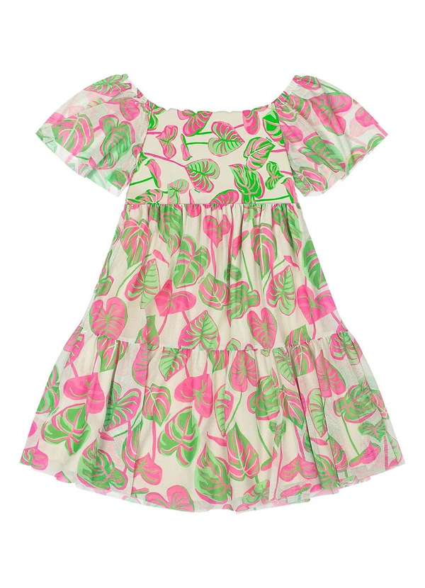 Quimby - Vestido Estampado Infantil Verde 3