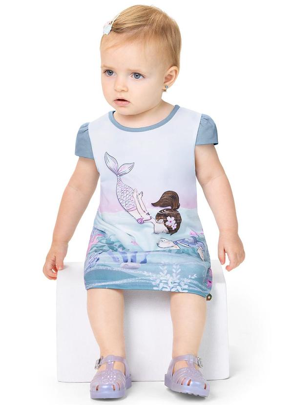 Alenice - Vestido Estampado Mar Menina Azul 1