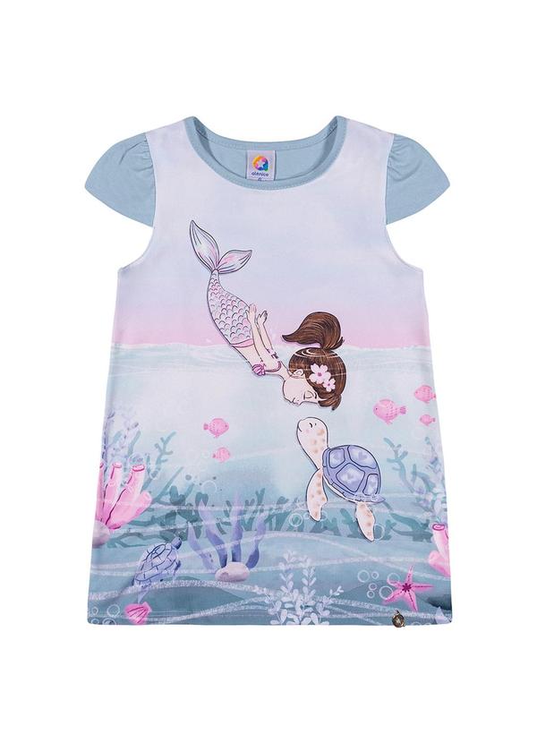 Alenice - Vestido Estampado Mar Menina Azul 2
