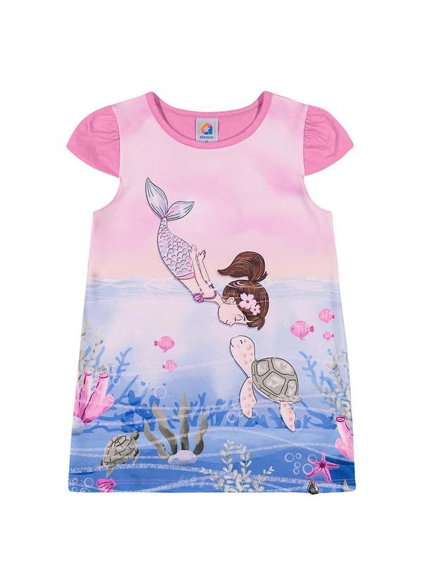 Alenice - Vestido Estampado Mar Menina Rosa