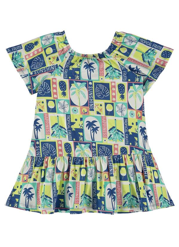 Bee Loop - Vestido Estampado para Menina Azul