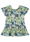 Bee Loop - Vestido Estampado para Menina Rosa - variação: Azul
