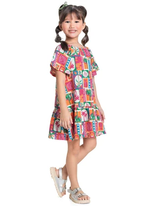 Bee Loop - Vestido Estampado para Menina Rosa - BEE LOOP