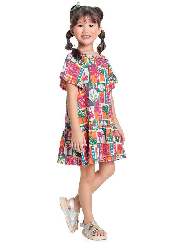 Bee Loop - Vestido Estampado para Menina Rosa