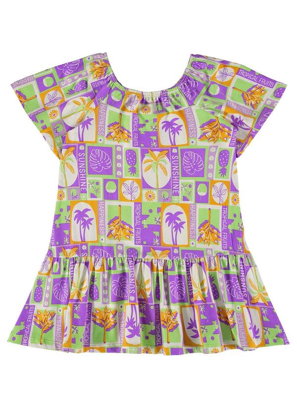 Bee Loop - Vestido Estampado para Menina Roxo