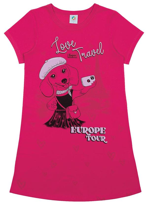 Alenice - Vestido Europe Tour Meninas Rosa