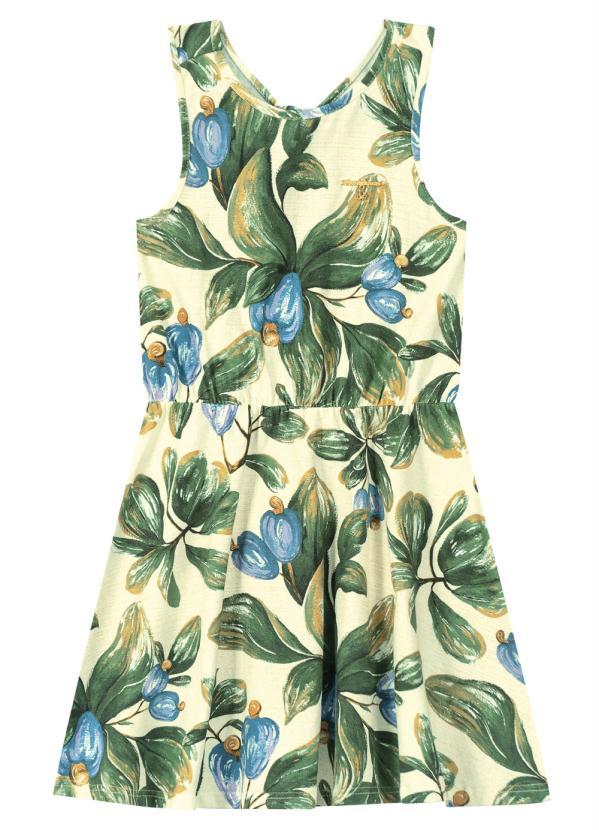 Carinhoso - Vestido Evasê Caju Verde