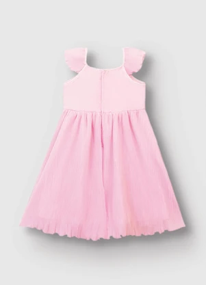 Carinhoso - Vestido Evasê com Lantejoulas Rosa Claro - CARINHOSO